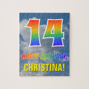 Puzzle Rainbow Look "14" & "HAPPY BANTHDAY", Ciel nuageux