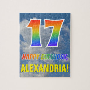 Puzzle Rainbow Look "17" & "HAPPY BANTHDAY", Ciel nuageux