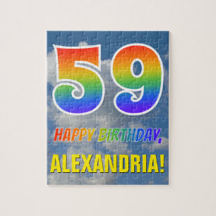 Puzzle Rainbow Look "59" & "HAPPY BANTHDAY", Ciel nuageux