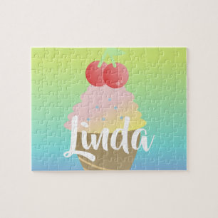 Puzzle Rainbow Ombre Ice Cream Nom de la fille