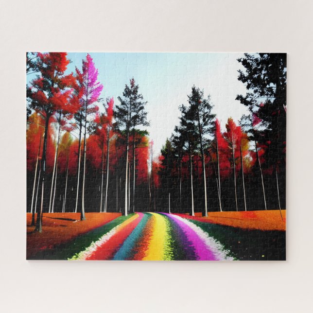 Puzzle Rainbow Road à travers la forêt enchantée (Horizontal)