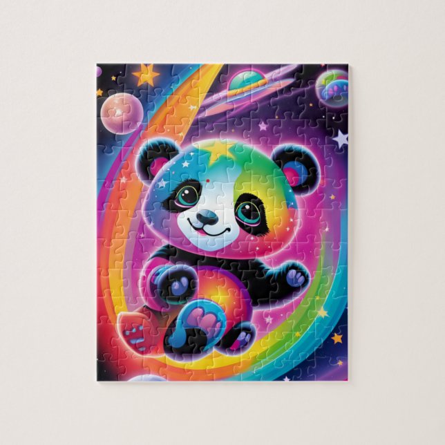 Puzzle Rainbow Space Panda (Vertical)