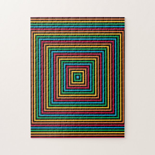 Puzzle Rainbow Square Hypnotic Illusion Challenging (Vertical)