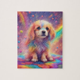 Puzzle Rainbow World mignon chien coloré