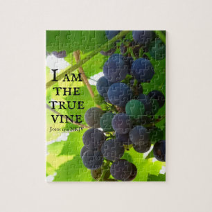 Puzzle Raisins violets Photo Evangile de Jean Bible Verse