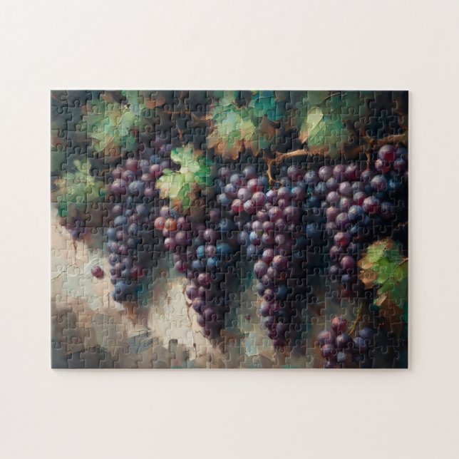 Puzzle Raisins violets sur la peinture à l'huile de vigne (Horizontal)