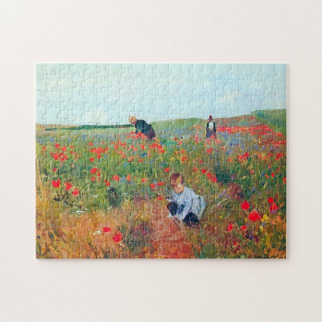 Puzzle Ramasser les fleurs dans un champ, Mary Cassatt (Horizontal)