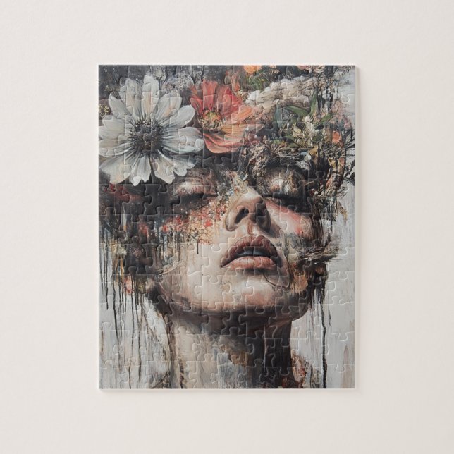 Puzzle Random Art Mon chat Fleurs Fabriquées sur mon espr (Vertical)