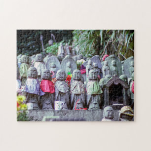 Puzzle Rangées de petites statues de moines Jizo avec des
