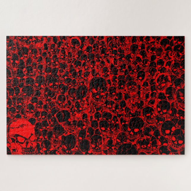 Puzzle Rassemblement des crânes Pièce noire et rouge 1014 (Horizontal)