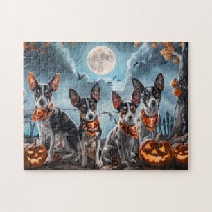 Puzzle Rat Terrier Halloween Éffrayant