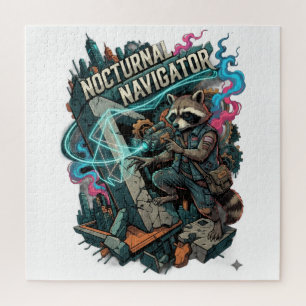 Puzzle Raton laveur navigateur nocturne manches longues