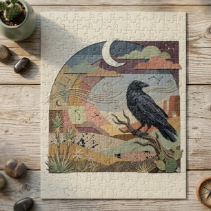 Puzzle Raven & Desert Moon – Oiseau Mystique Gothique