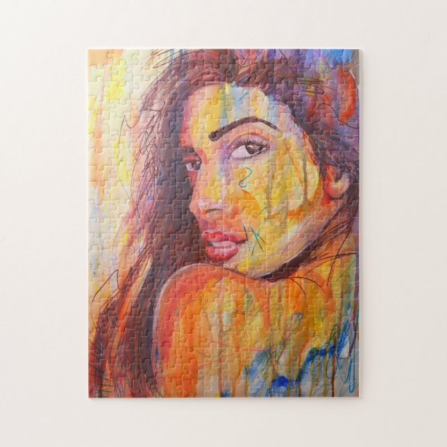 Puzzle Réalisme Abstrait Femme Portrait Street Art (Vertical)