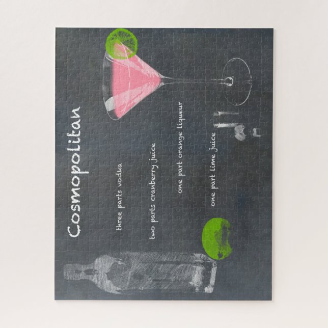 Puzzle Recette Cocktail Cosmopolite (Vertical)