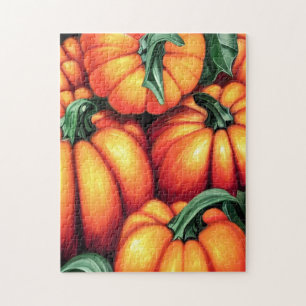Puzzle Récolte Citrouille d'automne orange vibre