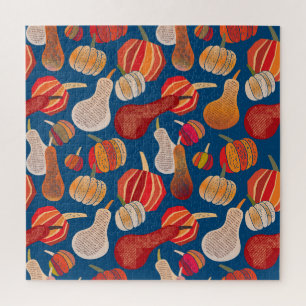 Puzzle Récolte d'action de grâces : Art Vintage Citrouill