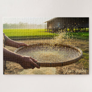 Puzzle Récolte de grains, rizière