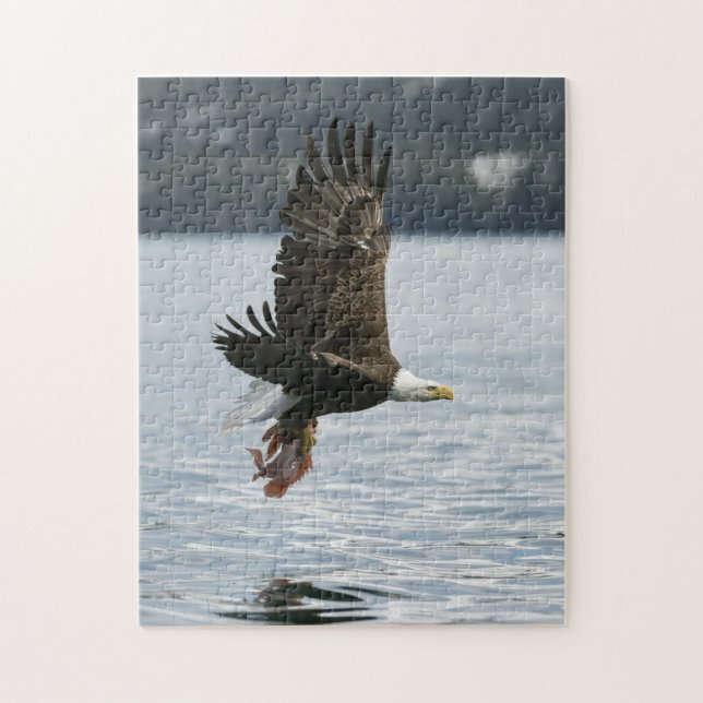 Puzzle Récupération de poissons d'Eagle chauve (Vertical)