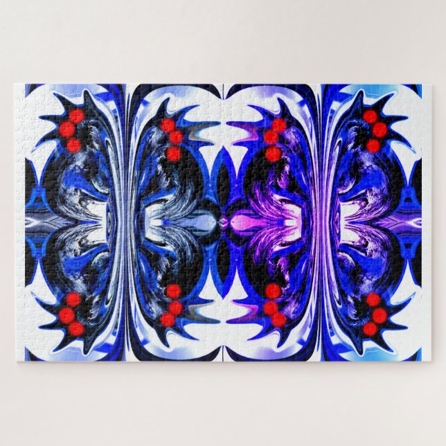 Puzzle Red lights festive art  (Horizontal)