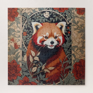 Puzzle Red Panda Elegant William Morris Inspiré Floral