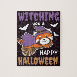 Puzzle Red Panda Witch Vous Sortit Une Joyeuse Halloween