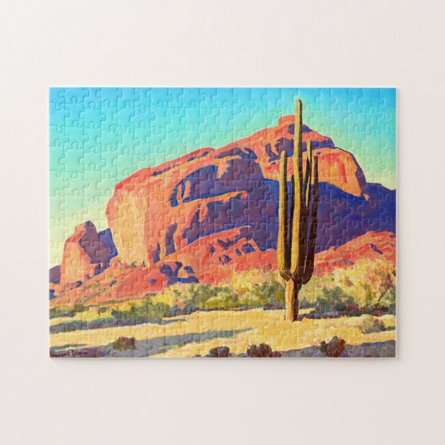 Puzzle Red Rocks and Cactus par Maynard Dixon (Horizontal)