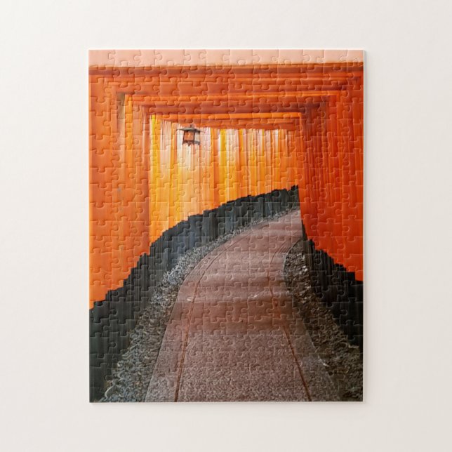 Puzzle Red Tori Gates Shrine Kyoto Japon photo de voyage (Vertical)