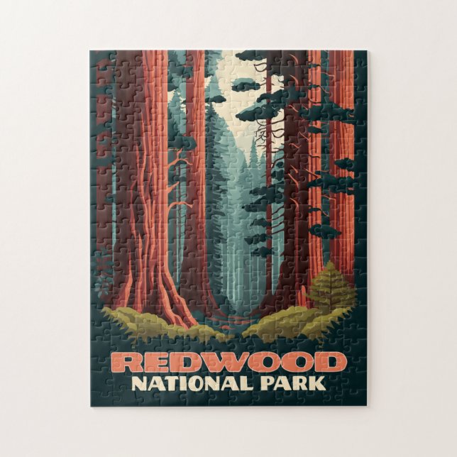 Puzzle Redwood National Park Californie Trees (Vertical)