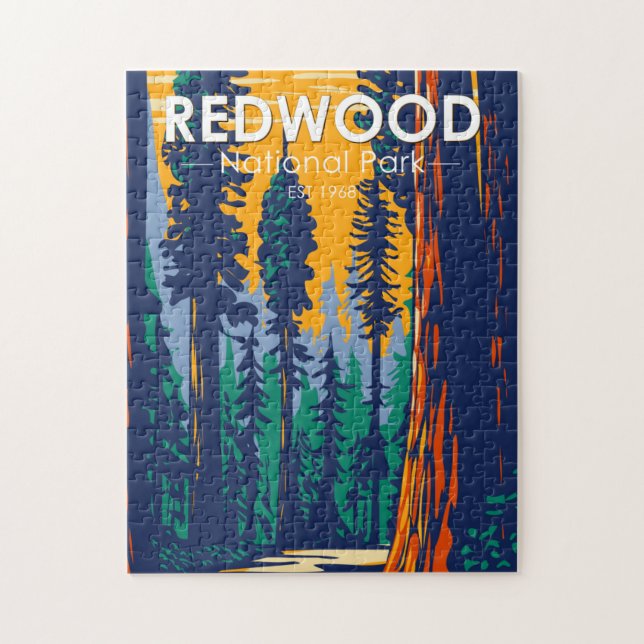 Puzzle Redwood National Park Californie Vintage (Vertical)