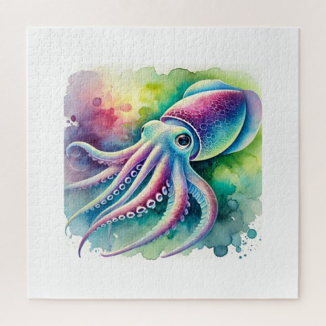 Puzzle Reef squid 290924AREF127 - Watercolor (Vertical)