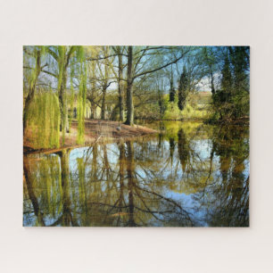 Puzzle Réflexion de l'eau de l'étang-saule