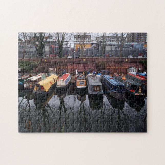 Puzzle Réflexion en bateau étroit amarré Little Venice Lo (Horizontal)