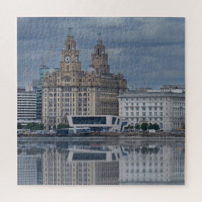 Puzzle Réflexion Liverpool Skyline (Vertical)