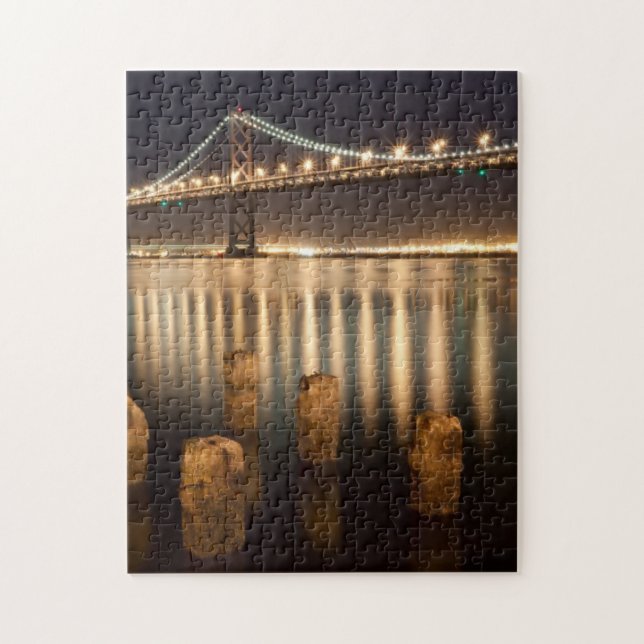Puzzle Réflexions de nuit de pont de baie d'Oakland (Vertical)