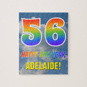 Puzzle Regard "56" d'arc-en-ciel et "JOYEUX