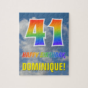 Puzzle Regard Arc-en-ciel "41" & "Joyeux Anniversaire", C