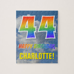 Puzzle Regard Arc-en-ciel "44" & "Joyeux Anniversaire", C