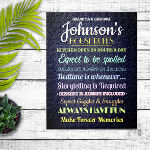 Puzzle Règles de la maison des grands-parents Personnalis
