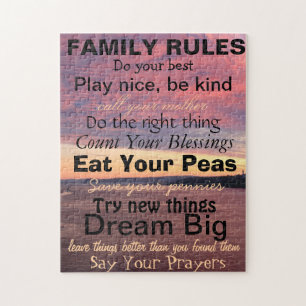 Puzzle RÈGLES FAMILIALES, Famille personnalisée