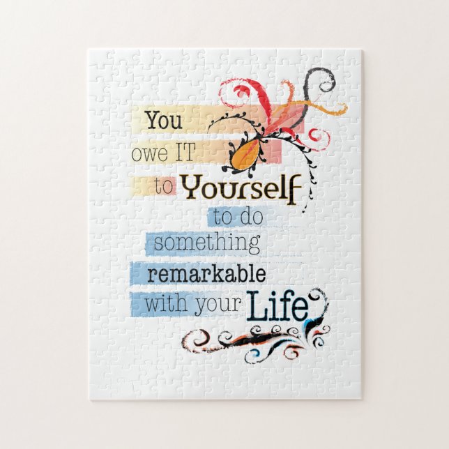 Puzzle Remarquable LIFE Inspirational Citation illustrée (Vertical)
