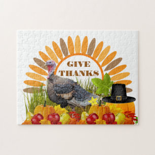 Puzzle Remerciements Thanksgiving Turkey, Citrouille Holi