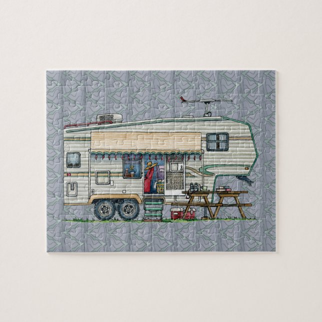 Puzzle Remorque mignonne de voyage de campeur de (Horizontal)