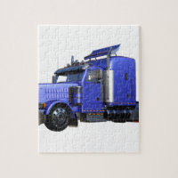 Remorque semi-tracteur en métal bleu