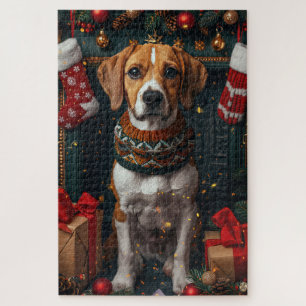 Puzzle Renard anglais américain avec cadeaux de Noël 