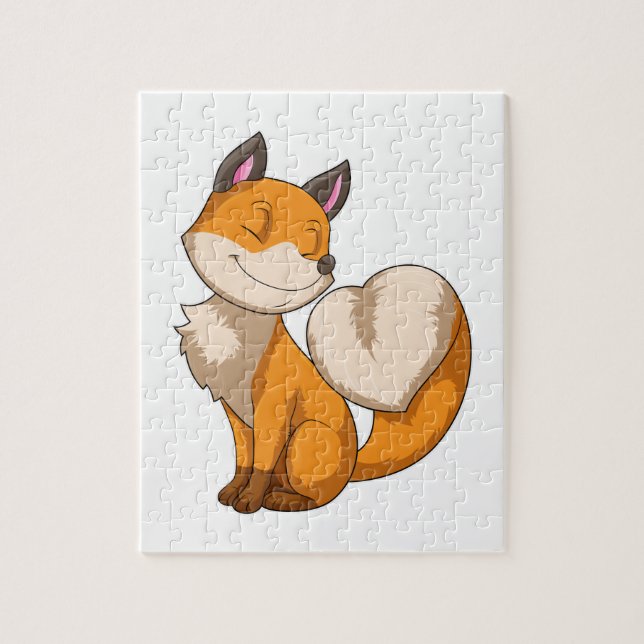 Puzzle Renard avec coeur (Vertical)