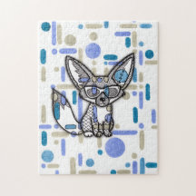 Renard fennec cool avec lunettes de soleil Jig géo