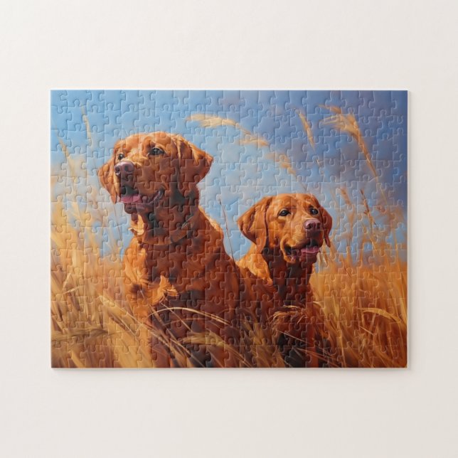 Puzzle Renard rouge labrador récupérateurs (Horizontal)