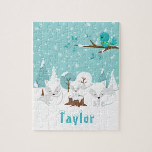 Puzzle Renards Arctiques Merveilleux Hiver