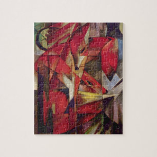 Puzzle Renards par Franz Marc, Art Abstrait Cubiste Vinta